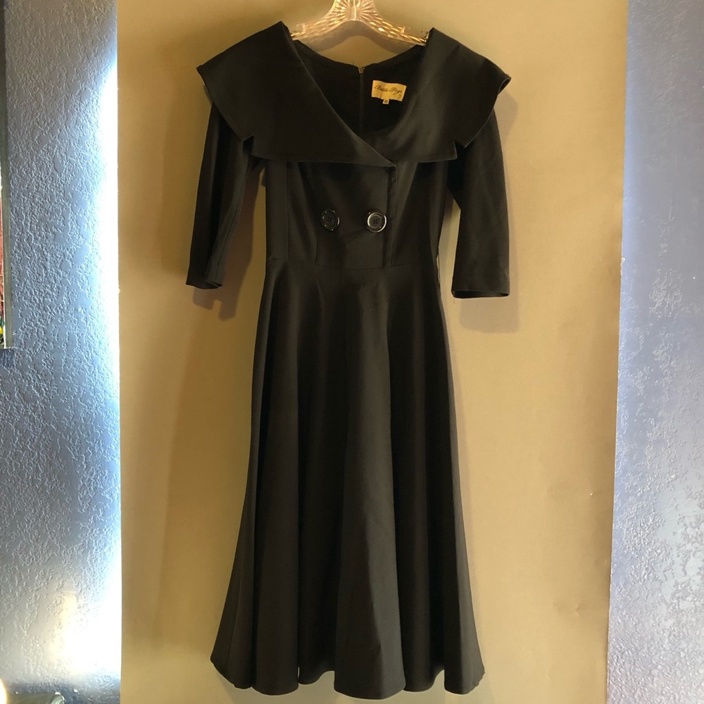 Vintage inspired Bettie page black dress